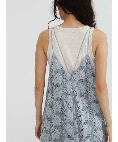 FIKA.（フィーカ）の「Brushed floral lace onepiece（ワンピース・レディース・ライトブルー/ブラック/オフホワイト・MEDIUM）」の11枚目の写真