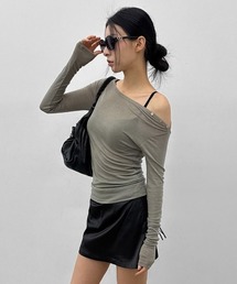 [MADE] ケレンオフショルダーテンセル長袖Tシャツ