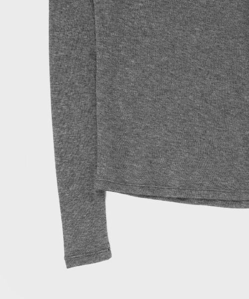 BLACKUP（ブラックアップ）の「[MADE] ケレンオフショルダーテンセル長袖Tシャツ（Tシャツ/カットソー・レディース・グレー/グレイッシュベージュ/ミント・FREE）」の6枚目の写真