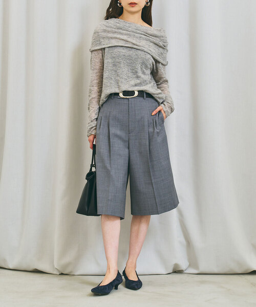 Noble(ノーブル)の「《接触冷感》TWウォッシャブルバミューダパンツ(その他パンツ・レディース・ベージュ/グレー・36/38)」の3枚目の写真