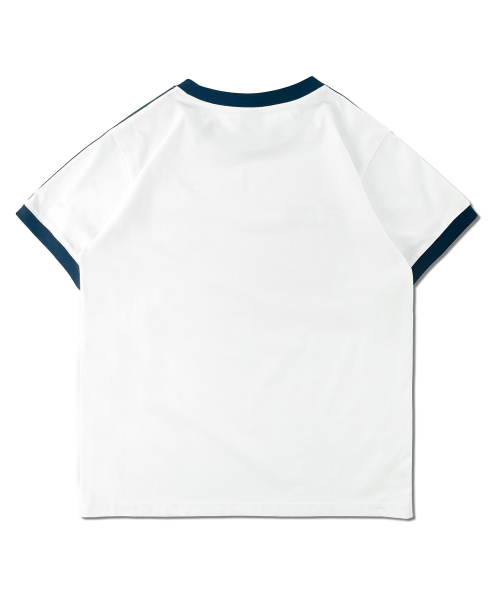 DISTN9NE(ディストナイン)の「ウーマン ダブルライン グラフィック 半袖Tシャツ LQ2TF243_WHITE(Tシャツ/カットソー・レディース・その他・90/85)」の2枚目の写真