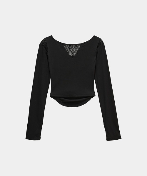 ETRE AU SOMMET(エトレオソメ)の「Bust Line Pintuck Detail Long Sleeve (Black)(Tシャツ/カットソー・レディース・ブラック・FREE)」の4枚目の写真