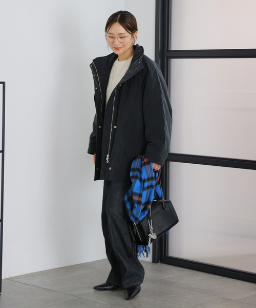 JOURNAL STANDARD(ジャーナルスタンダード)の「【洗える】スエードタフタパッファーコート(その他アウター・レディース・ブラック/キャメル・FREE)」の4枚目の写真