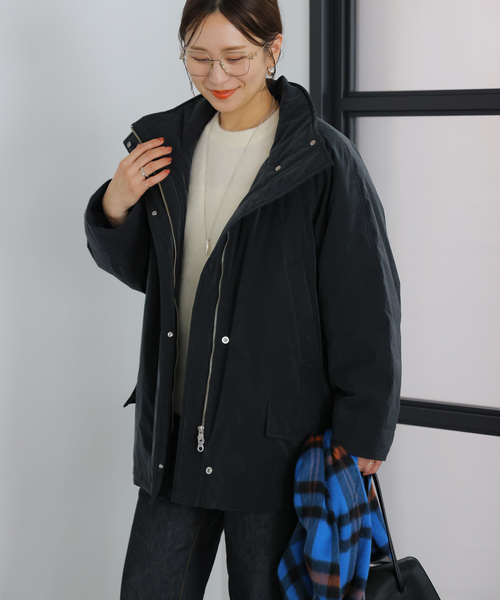 JOURNAL STANDARD(ジャーナルスタンダード)の「【洗える】スエードタフタパッファーコート(その他アウター・レディース・ブラック/キャメル・FREE)」の6枚目の写真