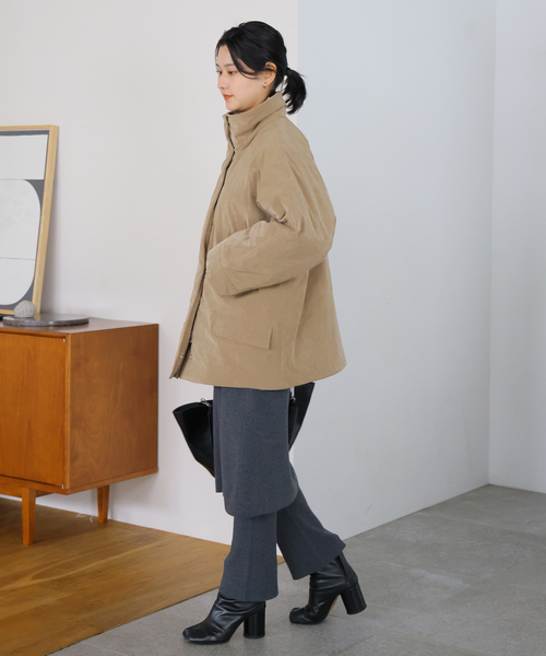 JOURNAL STANDARD(ジャーナルスタンダード)の「【洗える】スエードタフタパッファーコート(その他アウター・レディース・ブラック/キャメル・FREE)」の10枚目の写真