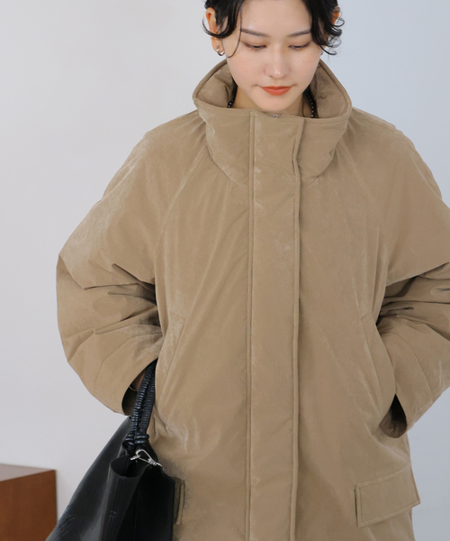 JOURNAL STANDARD(ジャーナルスタンダード)の「【洗える】スエードタフタパッファーコート(その他アウター・レディース・ブラック/キャメル・FREE)」の15枚目の写真