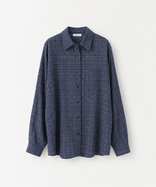 CANAL JEAN(キャナルジーン)の「El mar ダークチェックロングシャツ(シャツ/ブラウス・レディース・ネイビー・ONE SIZE)」の2枚目の写真