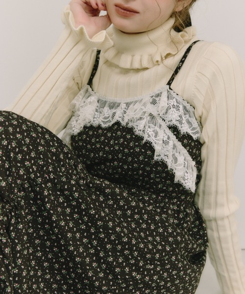 セール】lace drawstring onepiece / レースデザインドロストキャミ