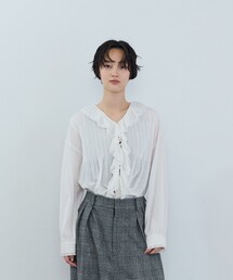 ADIEU TRISTESSE（アデュートリステス）の「《石上美津江さんコラボ》インドコットンフリルブラウス（シャツ/ブラウス）」