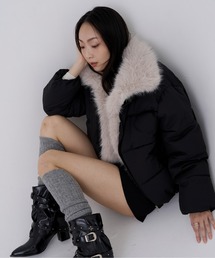 【秋冬新作】2WAY ファー取り外し可・手袋付き 中綿ショートジャケット
