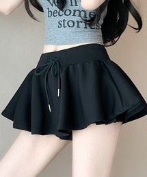 ふんわりシルエット美脚ミニスカパン