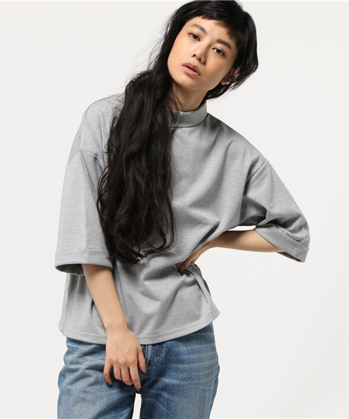 VENCEEXCHANGE（ヴァンスエクスチェンジ）の「ポンチストレートスリーブハイネック（Tシャツ/カットソー・レディース・オフホワイト/グレー/ネイビー・MEDIUM）」の2枚目の写真