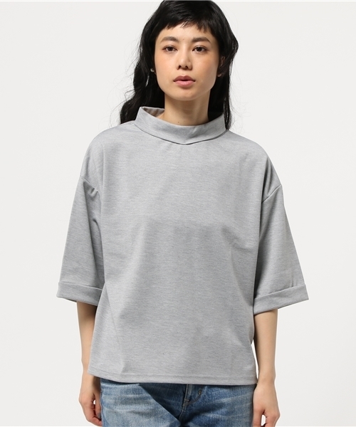 VENCEEXCHANGE（ヴァンスエクスチェンジ）の「ポンチストレートスリーブハイネック（Tシャツ/カットソー・レディース・オフホワイト/グレー/ネイビー・MEDIUM）」の9枚目の写真