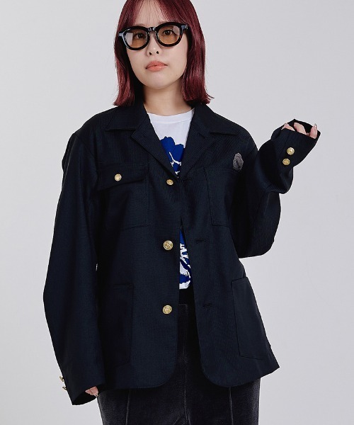 EFFECTEN(エフェクテン)の「mj11996-Workers jaket ワークジャケット(efsc-04)(その他アウター・メンズ・ストライプ/ダークネイビー・M/L)」の2枚目の写真