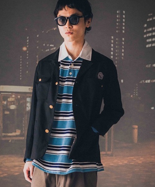 EFFECTEN(エフェクテン)の「mj11996-Workers jaket ワークジャケット(efsc-04)(その他アウター・メンズ・ストライプ/ダークネイビー・M/L)」の3枚目の写真