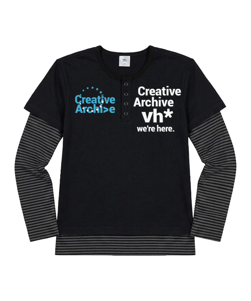 VENHIT（ベンヒット）の「Creative ストライプレイヤード ルーズフィットスリーブ（Tシャツ/カットソー・レディース・スカイブルー/ブラック/バーガンディー・FREE）」の5枚目の写真
