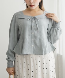 CLETTE（クレット）の「フロントリボンペプラムブラウス（シャツ/ブラウス）」