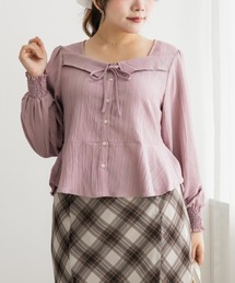 CLETTE（クレット）の「フロントリボンペプラムブラウス（シャツ/ブラウス）」