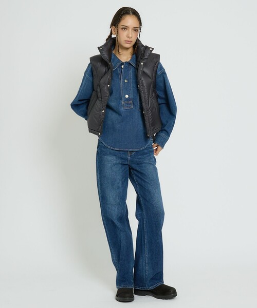 Healthy denim(ヘルシーデニム)の「【Healthy denim / ヘルシーデニム】Aqua/デニム/デニムパンツ/ルーズフレア【WEB限定】(デニムパンツ・レディース・ダークネイビー/インディゴブルー・25/24/23)」の6枚目の写真