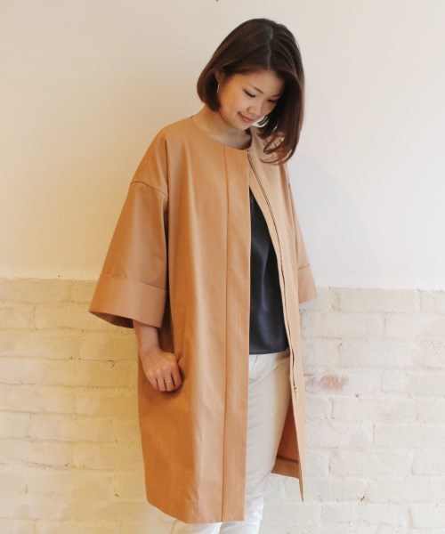 FRAMeWORK(フレームワーク)の「オーバーサイズ クルーネックコート◆(その他アウター・レディース・ブラック/キャメル/ブルー・36/38)」の1枚目の写真