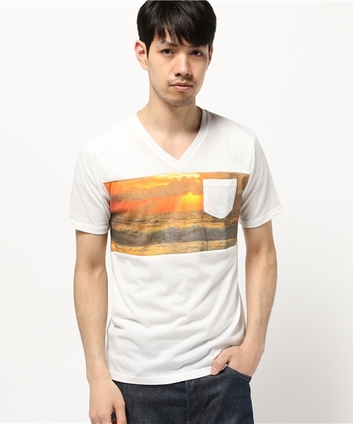 VENCEEXCHANGE（ヴァンスエクスチェンジ）の「転写パネルプリント半袖Tシャツ    （Tシャツ/カットソー・メンズ・オフホワイト/ブラック・SMALL/LARGE/MEDIUM）」の10枚目の写真