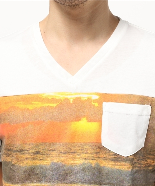 VENCEEXCHANGE（ヴァンスエクスチェンジ）の「転写パネルプリント半袖Tシャツ    （Tシャツ/カットソー・メンズ・オフホワイト/ブラック・SMALL/LARGE/MEDIUM）」の5枚目の写真