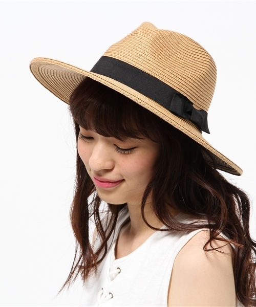 ROPE' PICNIC(ロペピクニック)の「ブレード中折つば広ハット(ハット・レディース・ダークブラウン/ブラウン/ベージュ・F)」の5枚目の写真