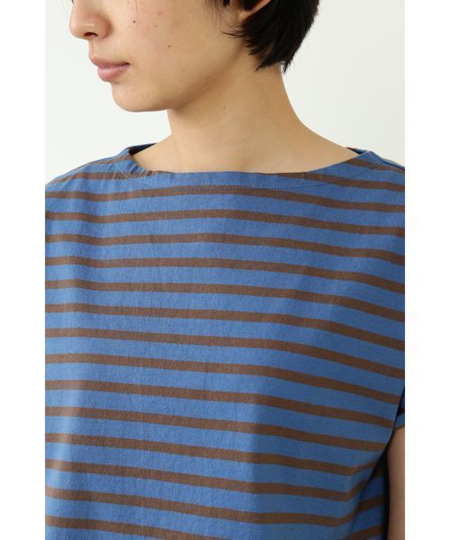 human woman(ヒューマンウーマン)の「【入荷禁止】デラヴェボーダー布帛コンビカットソー(Tシャツ/カットソー・レディース・ブルー/ホワイト系その他/グレー・MEDIUM)」の7枚目の写真
