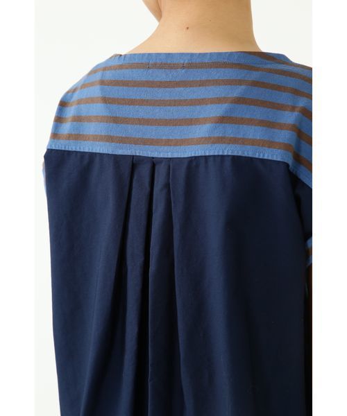 human woman(ヒューマンウーマン)の「【入荷禁止】デラヴェボーダー布帛コンビカットソー(Tシャツ/カットソー・レディース・ブルー/ホワイト系その他/グレー・MEDIUM)」の9枚目の写真