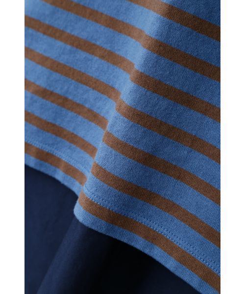human woman(ヒューマンウーマン)の「【入荷禁止】デラヴェボーダー布帛コンビカットソー(Tシャツ/カットソー・レディース・ブルー/ホワイト系その他/グレー・MEDIUM)」の11枚目の写真
