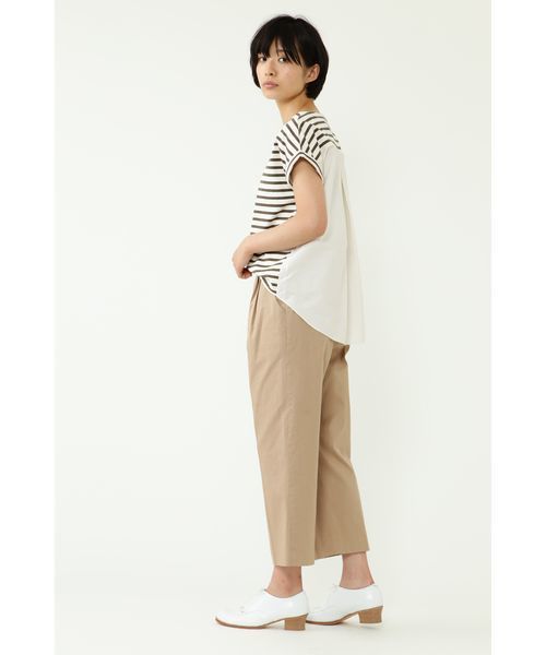 human woman(ヒューマンウーマン)の「【入荷禁止】デラヴェボーダー布帛コンビカットソー(Tシャツ/カットソー・レディース・ブルー/ホワイト系その他/グレー・MEDIUM)」の12枚目の写真