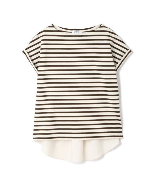 human woman(ヒューマンウーマン)の「【入荷禁止】デラヴェボーダー布帛コンビカットソー(Tシャツ/カットソー・レディース・ブルー/ホワイト系その他/グレー・MEDIUM)」の13枚目の写真