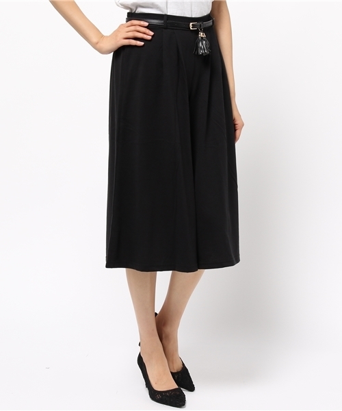 VENCEEXCHANGE（ヴァンスエクスチェンジ）の「ベルト付きガウチョパンツ（その他パンツ・レディース・コーラル/その他31/オフホワイト/その他32/ブラック/ブラウン/ダークグリーン・MEDIUM）」の3枚目の写真