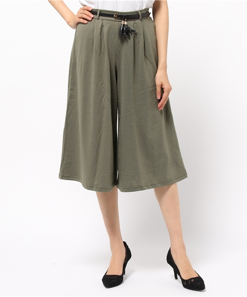 VENCEEXCHANGE（ヴァンスエクスチェンジ）の「ベルト付きガウチョパンツ（その他パンツ・レディース・コーラル/その他31/オフホワイト/その他32/ブラック/ブラウン/ダークグリーン・MEDIUM）」の5枚目の写真