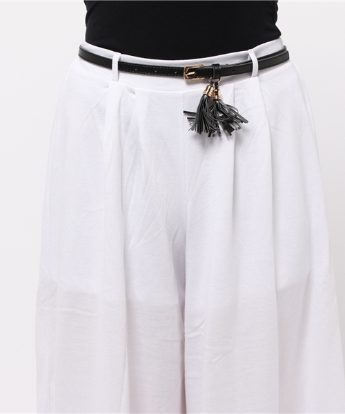 VENCEEXCHANGE（ヴァンスエクスチェンジ）の「ベルト付きガウチョパンツ（その他パンツ・レディース・コーラル/その他31/オフホワイト/その他32/ブラック/ブラウン/ダークグリーン・MEDIUM）」の9枚目の写真