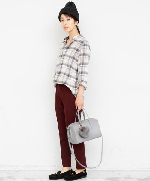 BEAUTY&YOUTH UNITED ARROWS（ビューティーアンドユースユナイテッドアローズ）の「BY ソフトネルチェックシャツ◆（シャツ/ブラウス・レディース・オフホワイト/ベージュ/ネイビー・MEDIUM/SMALL）」の7枚目の写真