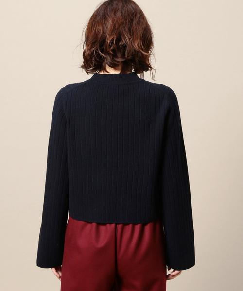 BEAUTY&YOUTH UNITED ARROWS（ビューティーアンドユースユナイテッドアローズ）の「BY ワイドリブ ショート丈 ニット◆（ニット/セーター・レディース・オフホワイト/ブラウン/ネイビー/ライトブルー/ライトグレー・FREE）」の15枚目の写真