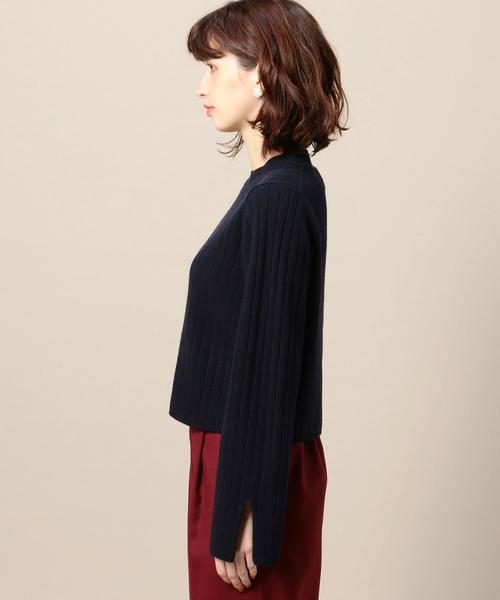 BEAUTY&YOUTH UNITED ARROWS（ビューティーアンドユースユナイテッドアローズ）の「BY ワイドリブ ショート丈 ニット◆（ニット/セーター・レディース・オフホワイト/ブラウン/ネイビー/ライトブルー/ライトグレー・FREE）」の13枚目の写真