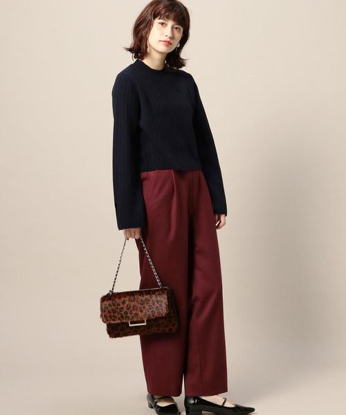 BEAUTY&YOUTH UNITED ARROWS（ビューティーアンドユースユナイテッドアローズ）の「BY ワイドリブ ショート丈 ニット◆（ニット/セーター・レディース・オフホワイト/ブラウン/ネイビー/ライトブルー/ライトグレー・FREE）」の12枚目の写真