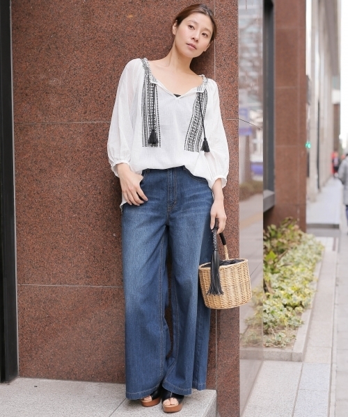 LEPSIM（レプシィム）の「シシュウタッセルツキブラウス　744790（シャツ/ブラウス・レディース・オフホワイト/ブラック・FREE）」の5枚目の写真