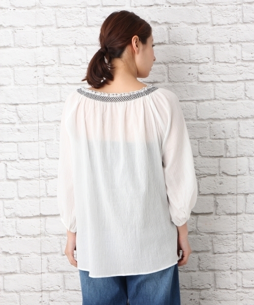 LEPSIM（レプシィム）の「シシュウタッセルツキブラウス　744790（シャツ/ブラウス・レディース・オフホワイト/ブラック・FREE）」の8枚目の写真