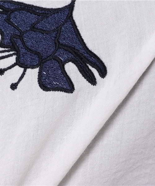 VENCEEXCHANGE（ヴァンスエクスチェンジ）の「刺繍シャツ               （シャツ/ブラウス・レディース・オリーブ/オフホワイト/オレンジ・MEDIUM）」の10枚目の写真