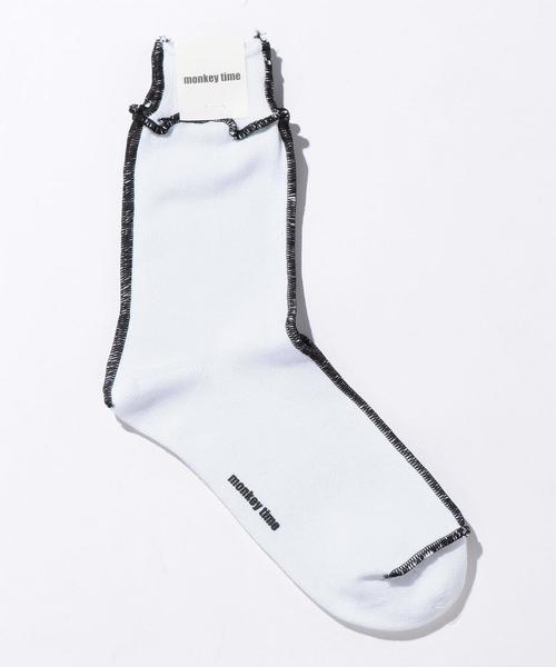 MONKEY TIME（モンキータイム）の「＜monkey time＞  LOCK SAWING SOCKS/ソックス ◆（ソックス/靴下・メンズ・ホワイト/ブラック/レッド/その他1・FREE）」の2枚目の写真