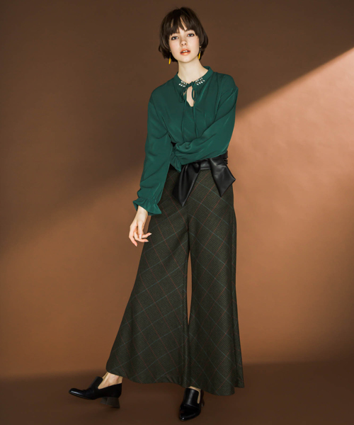 LAYMEE（レイミー）の「Clay blouse（シャツ/ブラウス・レディース・ネイビー/ホワイト/グリーン/キャメル・FREE）」の15枚目の写真