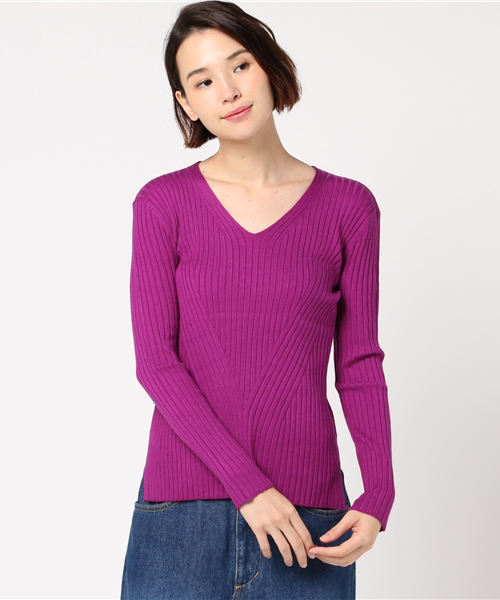 Banner Barrett(バナーバレット)の「FINE GAUGE V-NECK PULL OVER(ニット/セーター・レディース・ホワイト/グリーン/イエロー/ブラック/ラベンダー・38)」の14枚目の写真