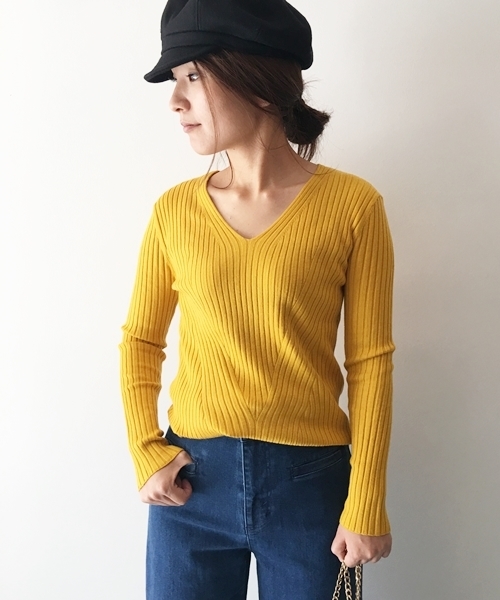 Banner Barrett(バナーバレット)の「FINE GAUGE V-NECK PULL OVER(ニット/セーター・レディース・ホワイト/グリーン/イエロー/ブラック/ラベンダー・38)」の22枚目の写真