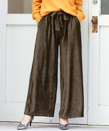 Pierrot | ベロア素材ウエストリボン ワイドパンツ(その他パンツ)