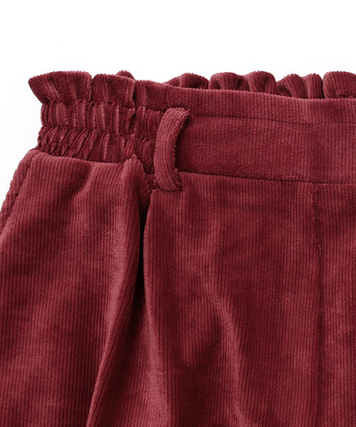 Pierrot（ピエロ）の「コーデュロイ風細コールベロア素材ウエストリボンワイドパンツ（その他パンツ・レディース・ブラック/ネイビー/ブラウン/グレー/グリーン/ボルドー・M/L）」の11枚目の写真