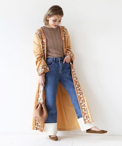 TODAYFUL（トゥデイフル）の「ハンドエンブロイダリーガウン（カーディガン/ボレロ・レディース・オレンジ/ベージュ・36inch/38inch）」の13枚目の写真