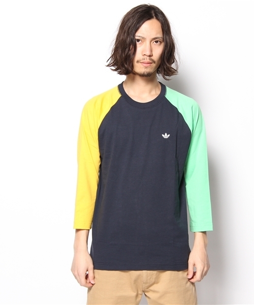 adidas Originals(アディダスオリジナルス)の「2013 アディダス 日本企画 マルチ ラグラン COLOR 3/4 TEE(Tシャツ/カットソー・メンズ・ホワイト/ネイビー・LARGE/SMALL/MEDIUM/X-LARGE/XX-LARGE)」の3枚目の写真